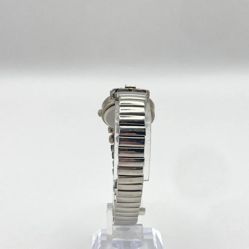 Vtg Faberge Womens Marcasite Watch 26mm Silver Tone Stretch Band New Battery
